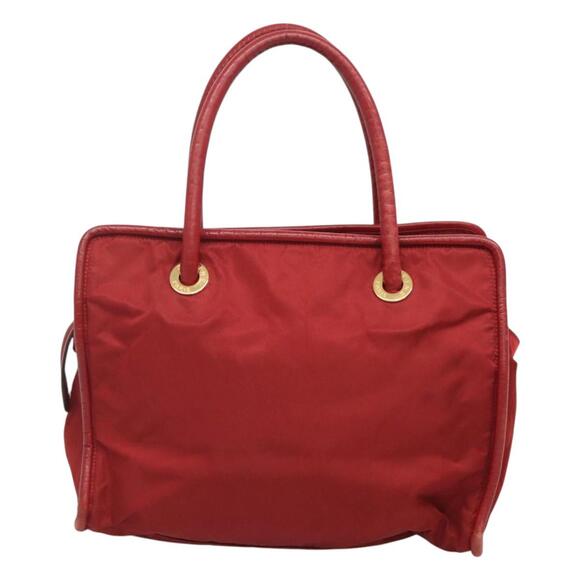 CELINE Hand Bag Nylon Red Gold - Picture 3 of 12